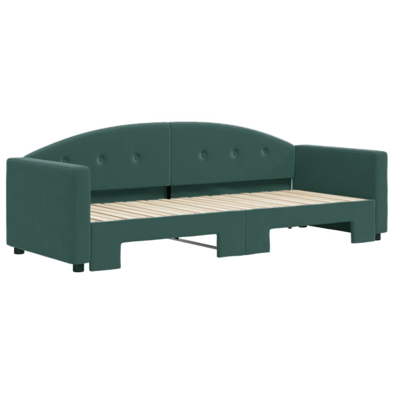 Sofa rozsuwana, ciemnozielona, 80x200 cm, aksamit