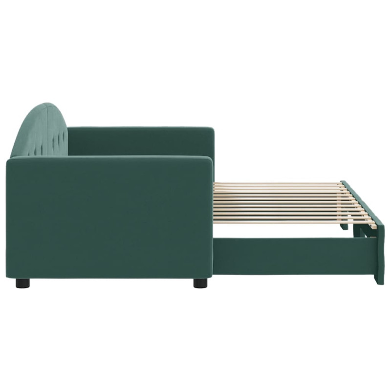 Sofa rozsuwana, ciemnozielona, 80x200 cm, aksamit