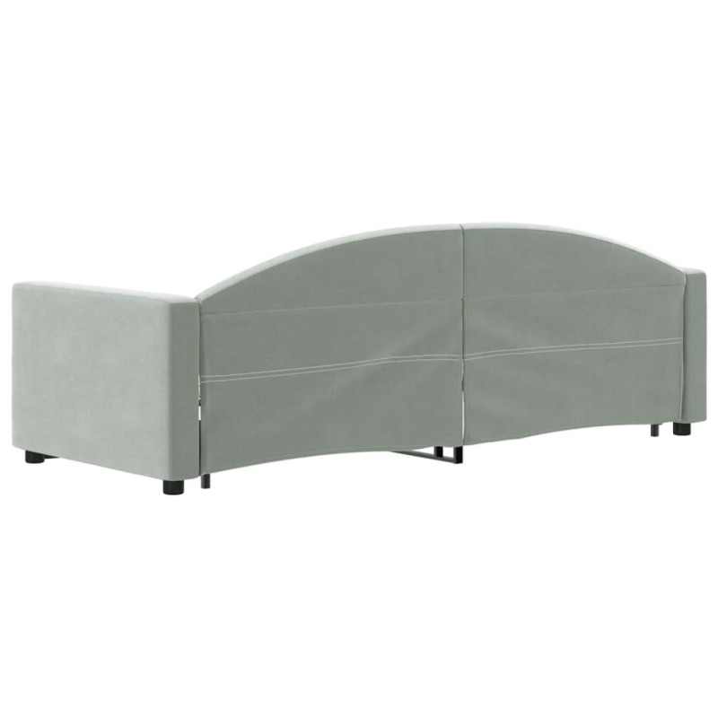 Sofa rozsuwana, jasnoszara, 80x200 cm, aksamit