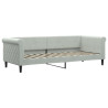 Sofa rozsuwana, jasnoszara, 80x200 cm, aksamit