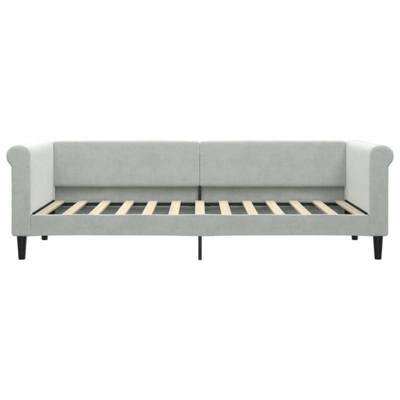 Sofa rozsuwana, jasnoszara, 80x200 cm, aksamit