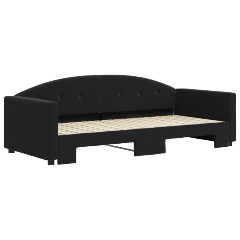 Sofa rozsuwana, czarna, 90x200 cm, aksamit