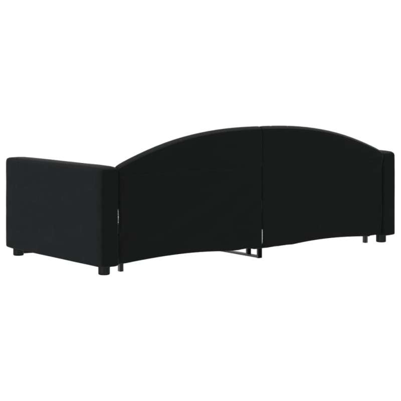 Sofa rozsuwana, czarna, 90x200 cm, aksamit