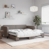 Sofa rozsuwana, kolor taupe, 100x200 cm, tkanina