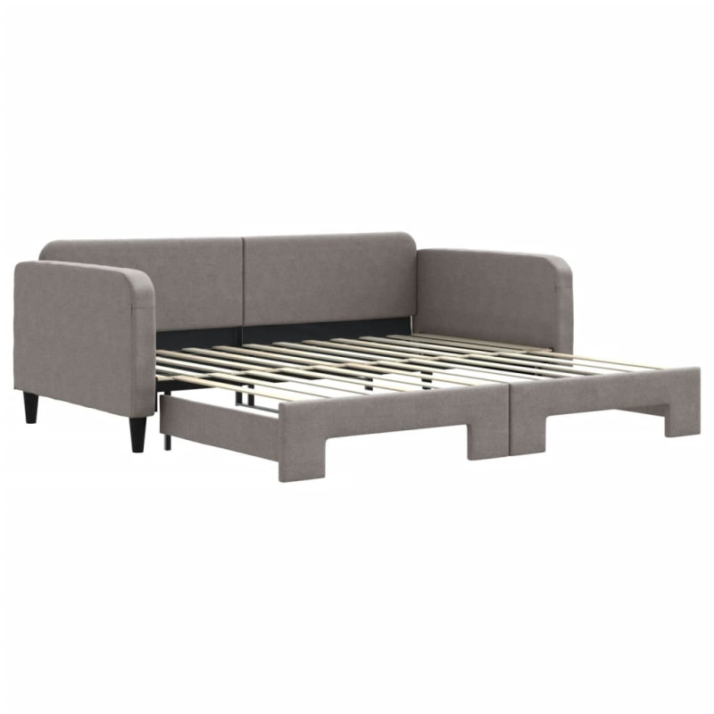 Sofa rozsuwana, kolor taupe, 100x200 cm, tkanina