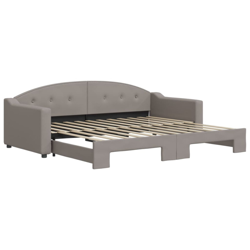 Sofa rozsuwana, kolor taupe, 90x200 cm, tkanina