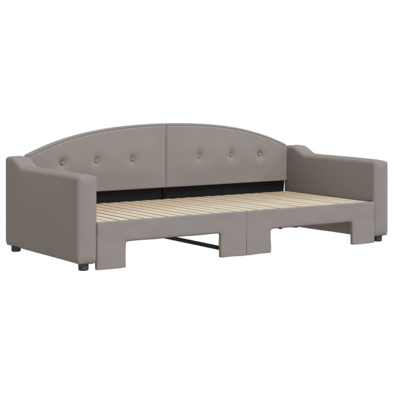 Sofa rozsuwana, kolor taupe, 90x200 cm, tkanina