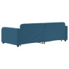 Sofa rozsuwana, niebieska, 90x200 cm, aksamit