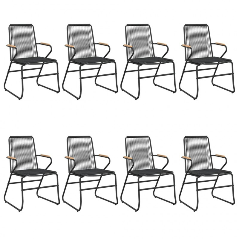 9-częściowy zestaw mebli ogrodowych, czarny, rattan PVC