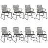 9-częściowy zestaw mebli ogrodowych, czarny, rattan PVC