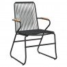 9-częściowy zestaw mebli ogrodowych, czarny, rattan PVC