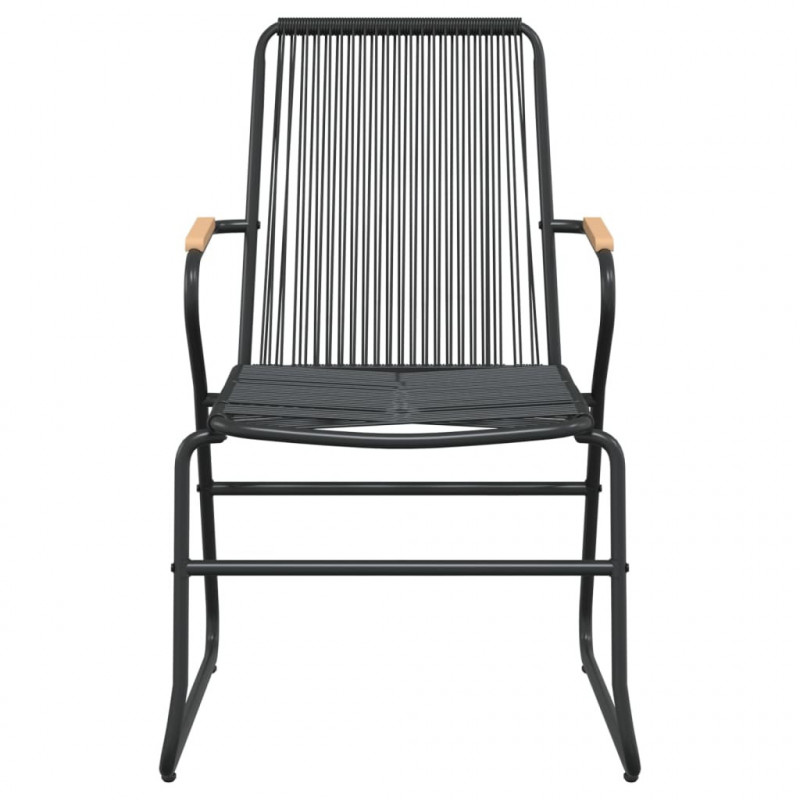 9-częściowy zestaw mebli ogrodowych, czarny, rattan PVC