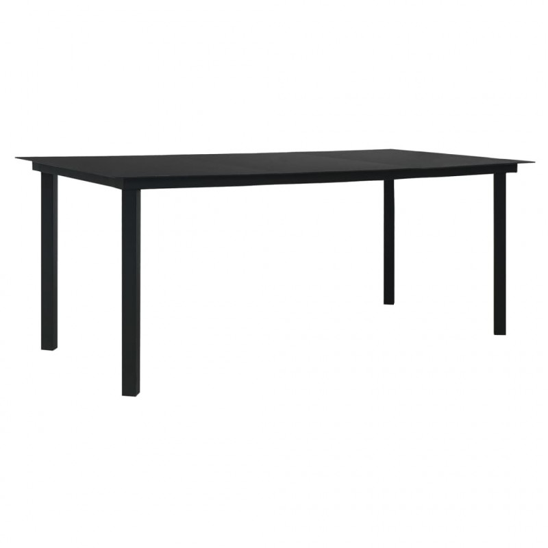 9-częściowy zestaw mebli ogrodowych, czarny, rattan PVC