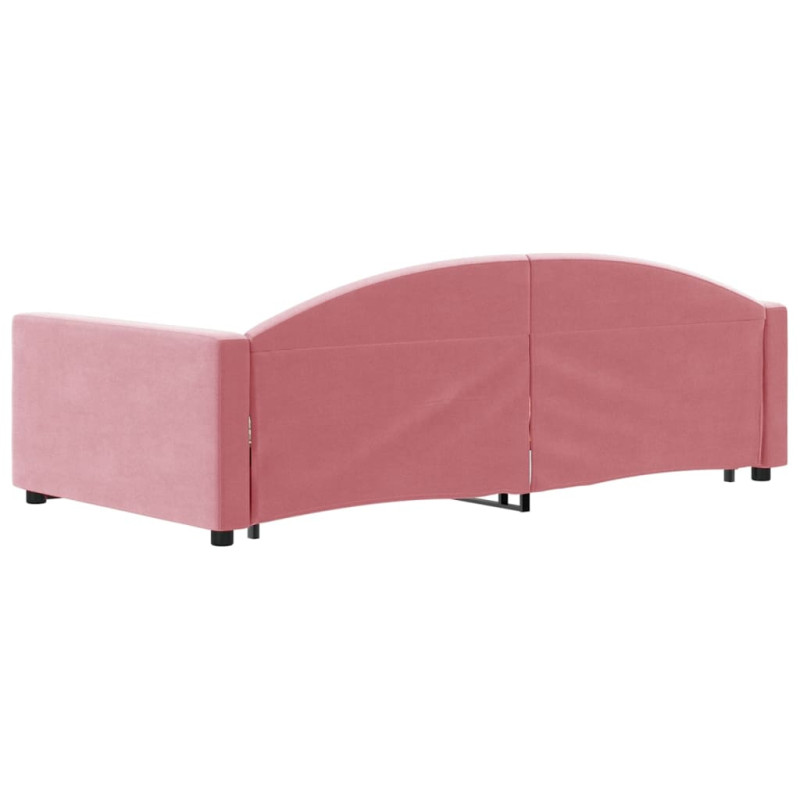 Sofa rozsuwana, różowa, 100x200 cm, aksamit