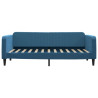 Sofa rozsuwana z szufladami, niebieska, 90x200 cm, aksamit