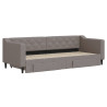 Sofa rozsuwana z szufladami, taupe, 80x200 cm, tkanina