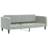 Sofa rozsuwana z szufladami, jasnoszara, 80x200 cm, aksamit