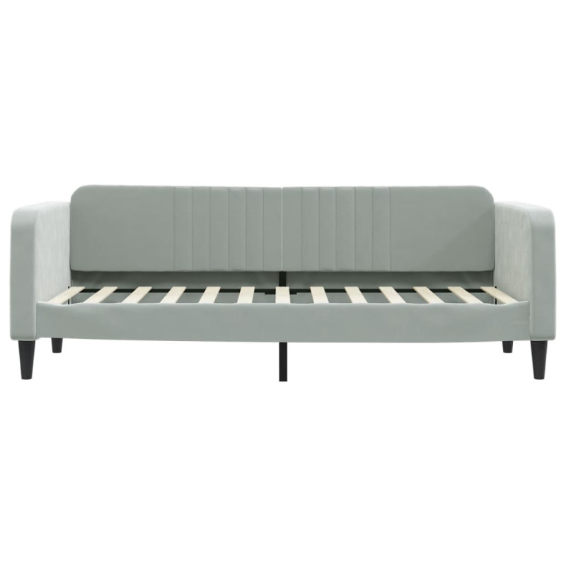 Sofa rozsuwana z szufladami, jasnoszara, 80x200 cm, aksamit
