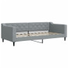 Sofa rozsuwana z szufladami, jasnoszara, 90x200 cm, tkanina