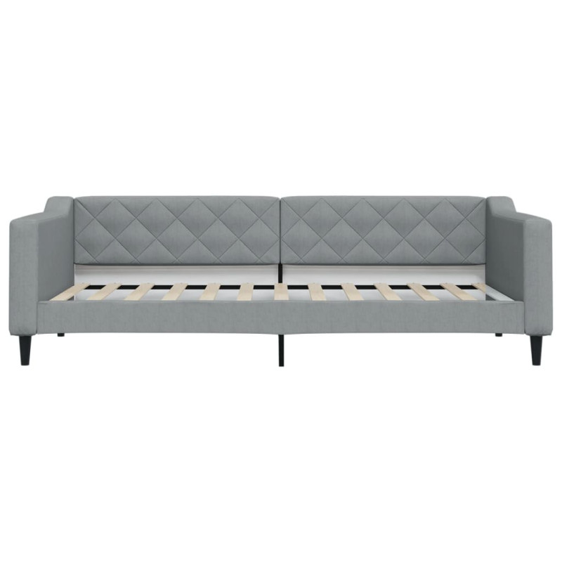 Sofa rozsuwana z szufladami, jasnoszara, 90x200 cm, tkanina