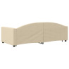 Sofa rozsuwana z szufladami, kremowa, 90x200 cm, tkanina