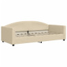 Sofa rozsuwana z szufladami, kremowa, 90x200 cm, tkanina