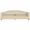 Sofa rozsuwana z szufladami, kremowa, 90x200 cm, tkanina