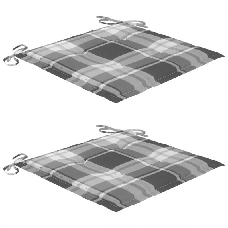 Krzesła ogrodowe z poduszkami, 2 szt., drewno akacjowe i stal