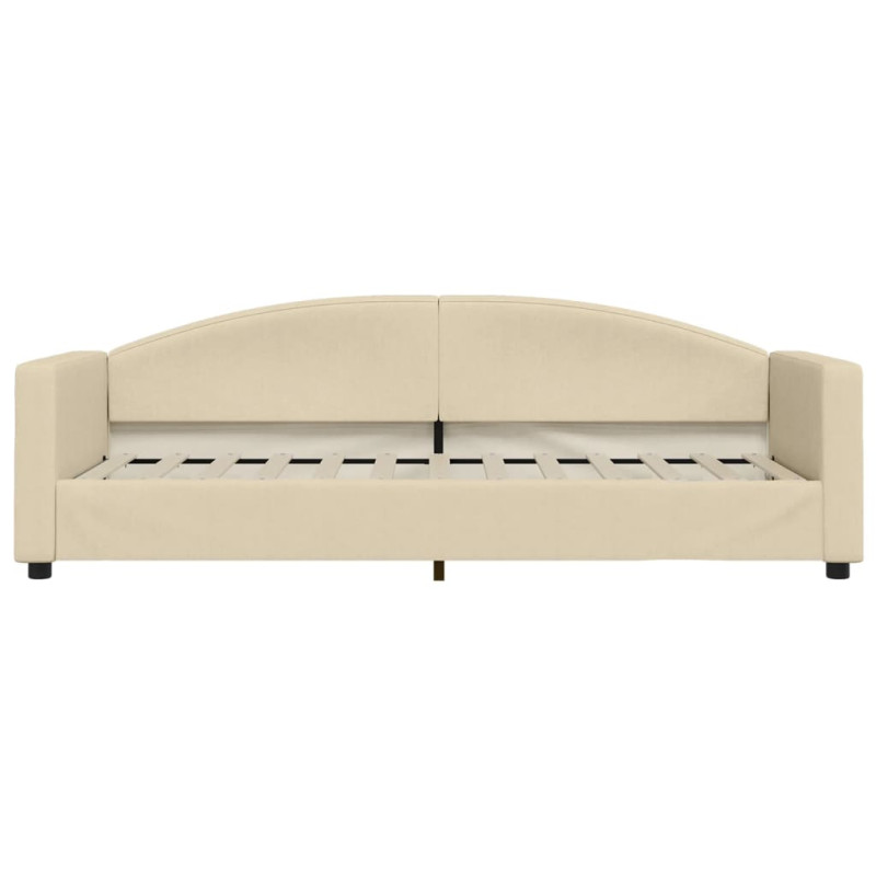 Sofa rozsuwana z szufladami, kremowa, 80x200 cm, tkanina