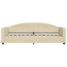 Sofa rozsuwana z szufladami, kremowa, 80x200 cm, tkanina