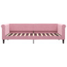 Sofa rozsuwana z szufladami, różowa, 90x200 cm, aksamit
