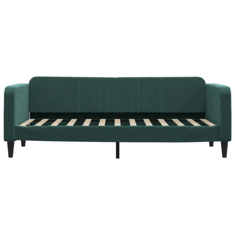 Sofa rozsuwana z szufladami, ciemnozielona, 80x200 cm, aksamit