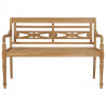 Ławka Batavia z poduszką taupe, 120 cm, lite drewno tekowe