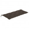 Ławka Batavia z poduszką taupe, 120 cm, lite drewno tekowe