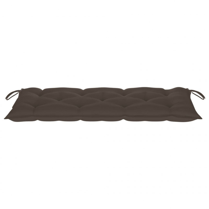 Ławka Batavia z poduszką taupe, 120 cm, lite drewno tekowe