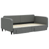 Sofa rozsuwana z szufladami, ciemnoszara, 100x200 cm, tkanina
