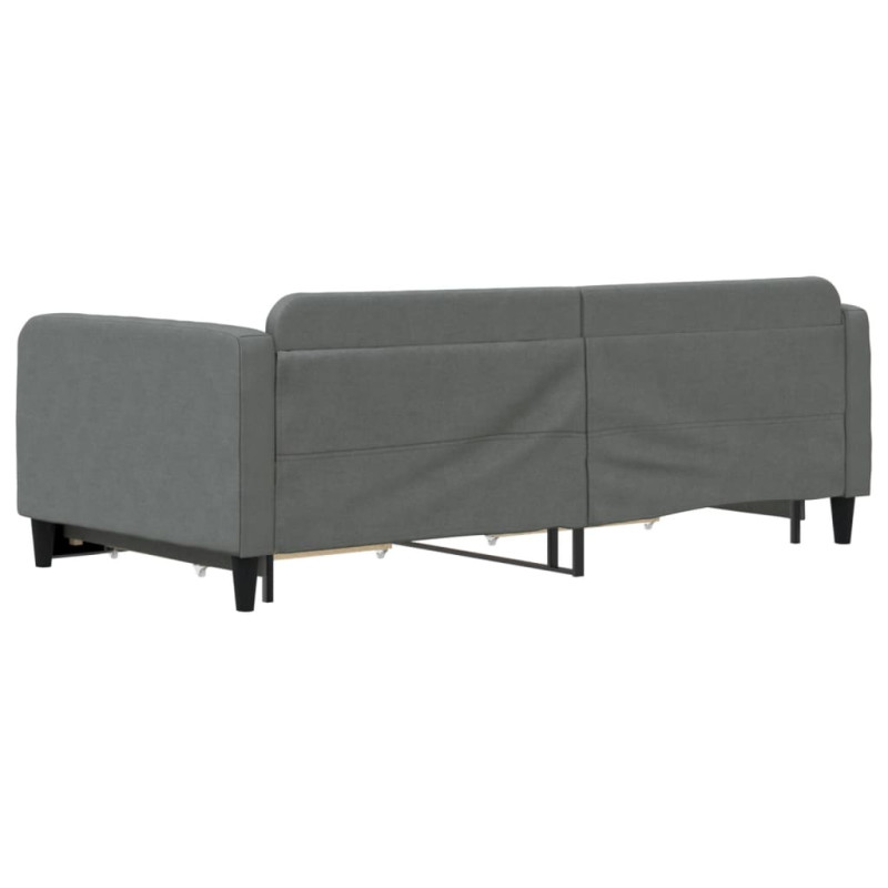 Sofa rozsuwana z szufladami, ciemnoszara, 100x200 cm, tkanina