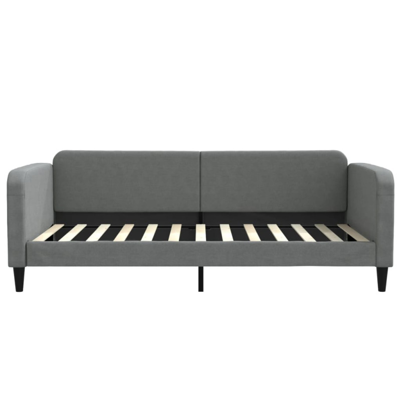 Sofa rozsuwana z szufladami, ciemnoszara, 100x200 cm, tkanina