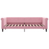 Sofa rozsuwana z szufladami, różowa, 80x200 cm, aksamit