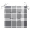 Krzesła ogrodowe, 2 szt., z poduszkami w szarą kratę, tekowe