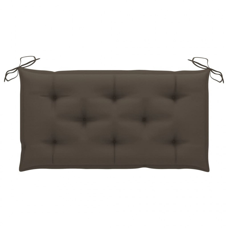 Ławka ogrodowa z poduszką taupe, 112 cm, lite drewno tekowe
