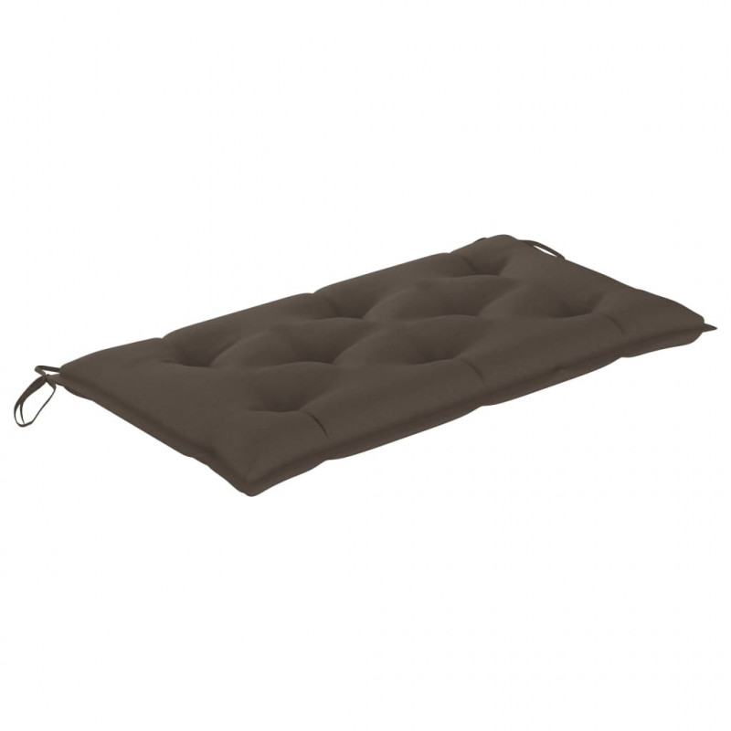 Ławka ogrodowa z poduszką taupe, 112 cm, lite drewno tekowe