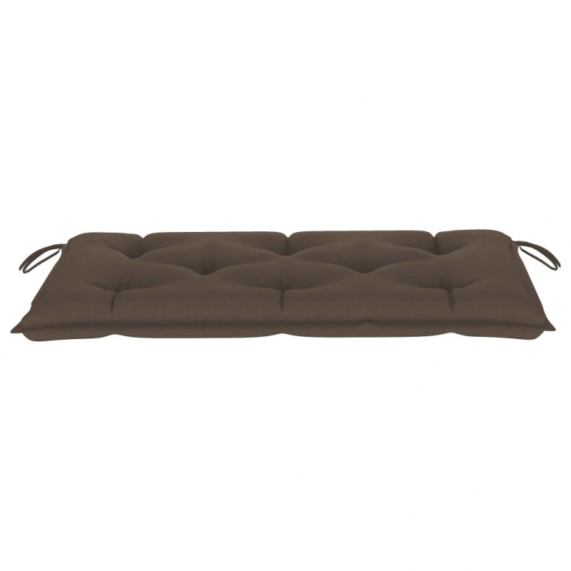 Ławka ogrodowa z poduszką taupe, 112 cm, lite drewno tekowe