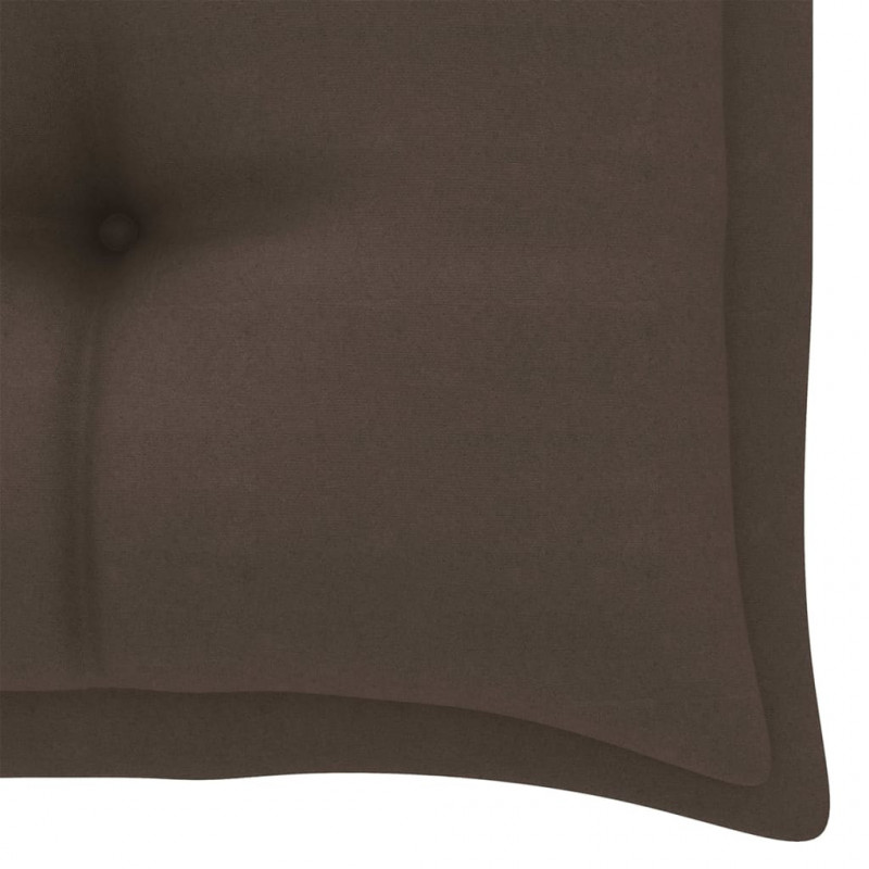 Ławka ogrodowa z poduszką taupe, 112 cm, lite drewno tekowe