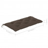 Ławka ogrodowa z poduszką taupe, 112 cm, lite drewno tekowe