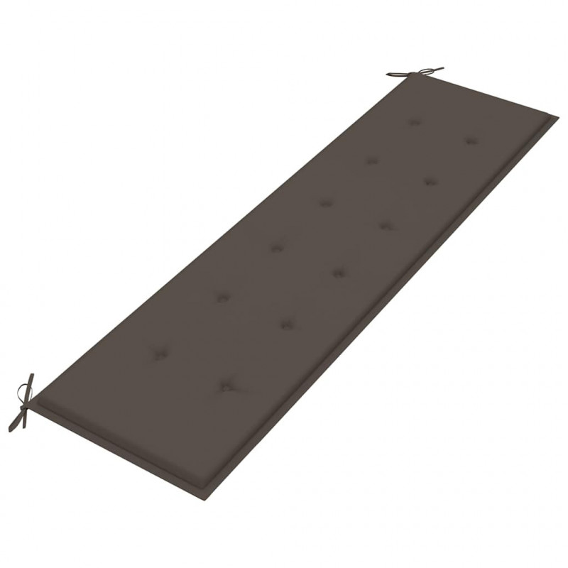 Ławka ogrodowa z poduszką taupe, 175 cm, lite drewno tekowe