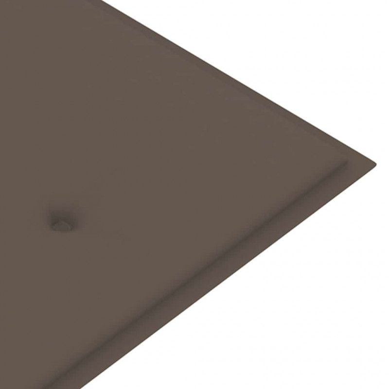 Ławka ogrodowa z poduszką taupe, 175 cm, lite drewno tekowe