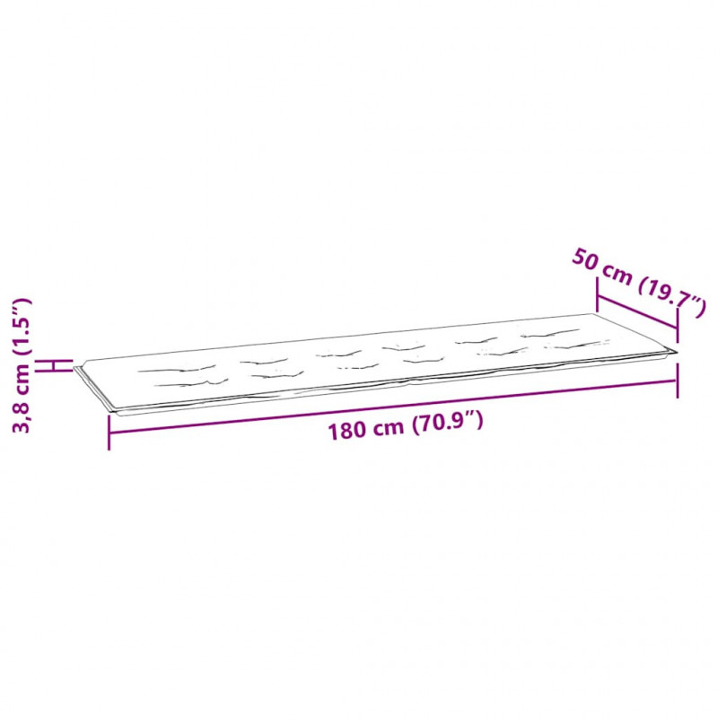 Ławka ogrodowa z poduszką taupe, 175 cm, lite drewno tekowe