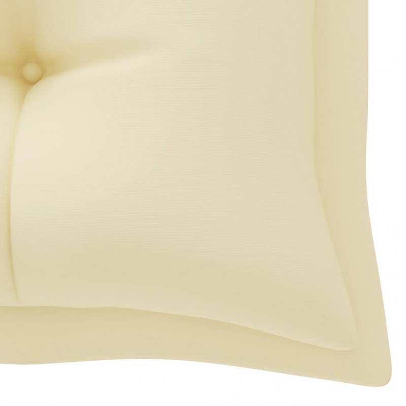 Ławka ogrodowa z kremową poduszką, 175 cm, lite drewno tekowe