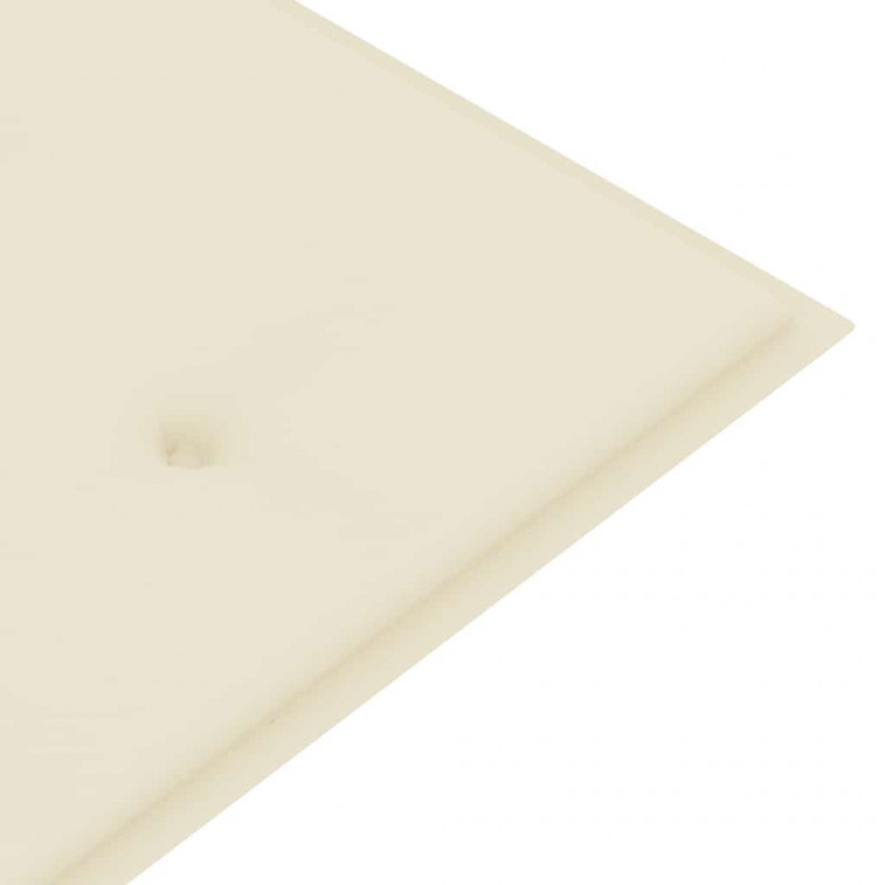 Ławka ogrodowa z kremową poduszką, 150 cm, lite drewno tekowe